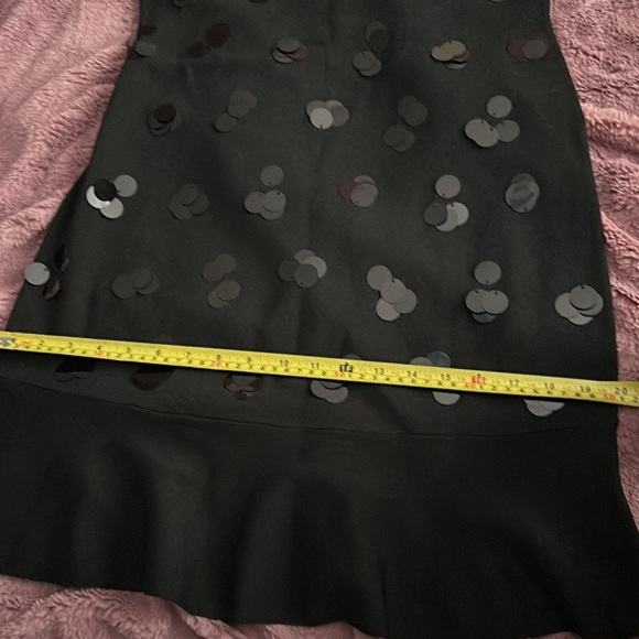 *NEW* Michael Kors Dress Women Sleeveless Knit Fit & Flare Black Sequin Large - Picture 7 of 8